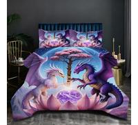 Nuphtun Edredón 220x240 2.4 kg | DragóN Colorido, Arte en 3D sobre Tejido de Microfibra Premium, Relleno de Algodón 200 gsm de Altísima Calidad, Placer Sensorial Que Renueva Energías T153