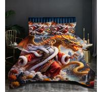 Nuphtun Edredón 220x240 2.4 kg | DragóN Dorado, Arte en 3D sobre Tejido de Microfibra Premium, Relleno de Algodón 200 gsm de Altísima Calidad, Placer Sensorial Que Renueva Energías T283