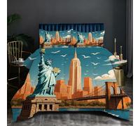 Nuphtun Edredón 220x240 2.4 kg | Estatua Azul, Arte en 3D sobre Tejido de Microfibra Premium, Relleno de Algodón 200 gsm de Altísima Calidad, Placer Sensorial Que Renueva Energías T19