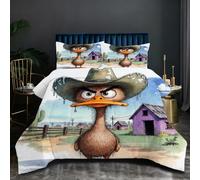 Nuphtun Edredón 220x240 2.4 kg | Pato Gris, Arte en 3D sobre Tejido de Microfibra Premium, Relleno de Algodón 200 gsm de Altísima Calidad, Placer Sensorial Que Renueva Energías T69