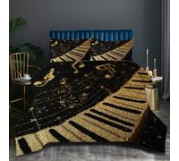 Nuphtun Edredón 220x240 cmTeclas De Piano Grises, Suave & Transpirable Nórdica 220x240 de Microfibra, Juego de Cama para Todas Las Estaciones con 2 Funda