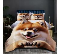 Nuphtun Edredón 240x260 | Perro MarróN, Diseño 3D de Tendencia sobre Tejido de Microfibra de Lujo, Relleno de Algodón 200 gsm, Inversión en Diseño para Dormitorios de Ensueño O103