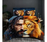 Nuphtun Edredón Extra Large 240x260 cm | LeóN MarróN, Peso 2.7 kg, Confeccionado con Tejido de Microfibra Ultra Suave y Relleno de Algodón 200 gsm, Incluye 2 Fundas de Almohada 50x75 T26