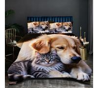 Nuphtun Edredón Extra Large 240x260 cm | Perro MarróN, Peso 2.7 kg, Confeccionado con Tejido de Microfibra Ultra Suave y Relleno de Algodón 200 gsm, Incluye 2 Fundas de Almohada 50x75 J138-