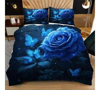 Nuphtun Funda Nórdica 220x240 cm Mariposa De Colores, Estampada 3D Juego de Funda de Edredón 150x200 cm, Suave Funda de Edredón en Microfibra con Cremallera