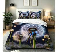 Nuphtun Funda Nórdica 260x240 Dientes de León Azules, Funda Nórdica Cama 180 con 4 Cintas en Las Esquinas Microfibra Conjunto de Ropa de Cama para Primavera Verano Otoño Invierno, AW8688