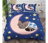 Nuphtun Funda Nórdica 260x240 Estrellas Azules, Funda Nórdica Cama 180 con 4 Cintas en Las Esquinas Microfibra Conjunto de Ropa de Cama para Primavera Verano Otoño Invierno,AW372