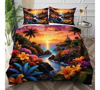 Nuphtun Funda Nórdica 260x240 Paisaje Colorido, Funda Nórdica Cama 180 con 4 Cintas en Las Esquinas Microfibra Conjunto de Ropa de Cama para Primavera Verano Otoño Invierno,AQ7716
