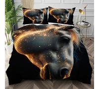 Nuphtun Funda Nórdica Cama 135 Caballo Blanco, Fácil de Limpiar Conjunto de Ropa de Cama con Cremallera Oculta, Microfibra Ropa de Cama 200X200 para Adolescentes Adultos,AW3940