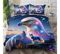 Nuphtun Funda Nórdica Cama 135 Lobo Azul, Fácil de Limpiar Conjunto de Ropa de Cama con Cremallera Oculta, Microfibra Ropa de Cama 200X200 para Adolescentes Adultos,AQ7270