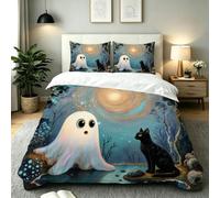Nuphtun Funda Nórdica Cama 150 Fantasma Azul, Resistente a Las Microfibra Funda Nórdica 220x240 para Niños Niñas, Sedosa Conjunto de Ropa de Cama para Dormitorio Decoración, AW7589