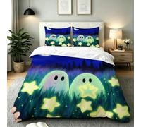 Nuphtun Funda Nórdica Cama 150 Fantasma Azul, Resistente a Las Microfibra Funda Nórdica 220x240 para Niños Niñas, Sedosa Conjunto de Ropa de Cama para Dormitorio Decoración, AW7289