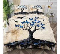 Nuphtun Funda Nórdica Cama 150 Mariposas Azules, Resistente a Las Microfibra Funda Nórdica 220x240 para Niños Niñas, Sedosa Conjunto de Ropa de Cama para Dormitorio Decoración,AW2423