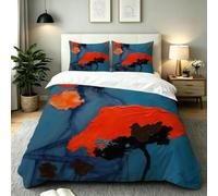 Nuphtun Funda Nórdica Cama 150 Óleo Azul, Resistente a Las Microfibra Funda Nórdica 220x240 para Niños Niñas, Sedosa Conjunto de Ropa de Cama para Dormitorio Decoración, AW5123
