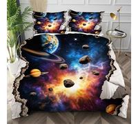 Nuphtun Funda Nórdica Cama 150 Planeta Azul en 3D, Resistente a Las Microfibra Funda Nórdica 220x240 para Niños Niñas, Sedosa Conjunto de Ropa de Cama para Dormitorio Decoración,AQ8459