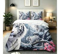 Nuphtun Funda Nórdica Cama 90 Infantil, Tigre Blanco, AQ1958