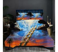 Nuphtun Funda Nórdica Individual 135x200 cm Planeta, Funda Nórdica y 2 Fundas de Almohada, Lavable a Máquina y Anti-Arrugas, Corner Straps para un Ajuste Edredón D144 H144-