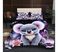 Nuphtun Juego de Cama 200x200 cm | Animal Kala, Diseño 3D Moderno sobre Tejido de Microfibra Hipersuave, Relleno de Algodón 200 gsm, Incluye 2 Fundas a Juego, 50 x 75 cm B33