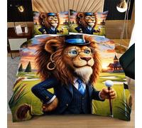 Nuphtun Juego de Cama 200x200 LeóN MarróN, Tejido Ligero y Transpirable para Todas Las Estaciones Dormitorios Principales, Gran Durabilidad y Fácil Mantenimiento L270-