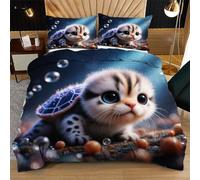 Nuphtun Juego de Cama 260x240 cm Tortuga de Peluche, Dimensiones Generosas para Máximo Confort | Microfibra Resistente, Elegancia y Confort para tu Hogar L91-