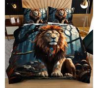 Nuphtun Juego de Cama Matrimonial 150x200 cm LeóN Gris, Incluye 2 Fundas de Almohada a Juego | Microfibra Toque Sedoso, Confort Superior Durante Todo el Año N53