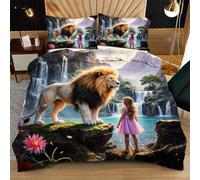 Nuphtun Juego de Cama Matrimonial 150x200 cm Niña LeóN, Incluye 2 Fundas de Almohada a Juego | Microfibra Toque Sedoso, Confort Superior Durante Todo el Año N135
