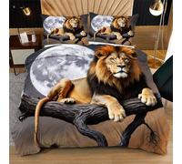 Nuphtun Juego de Funda Nórdica 135x200 cm LeóN Gris, Tejido de Microfibra Ultra Suave y Transpirable Habitaciones Juveniles, Fácil Cuidado y Secado Rápido L171-