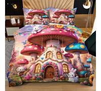 Nuphtun Juego de Funda Nórdica 150x200 cm Casa Seta, Impresión 3D Nítida con 2 Fundas de Almohada | Microfibra Duradera de Fácil Cuidado, Convierte tu Cama en una Obra de Arte L180-