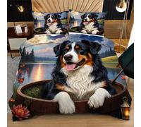 Nuphtun Juego de Funda Nórdica 150x200 cm Perro Animal, Impresión 3D Nítida con 2 Fundas de Almohada | Microfibra Duradera de Fácil Cuidado, Convierte tu Cama en una Obra de Arte N184