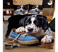 Nuphtun Juego de Funda Nórdica 150x200 cm Perro Zapato, Impresión 3D Nítida con 2 Fundas de Almohada | Microfibra Duradera de Fácil Cuidado, Convierte tu Cama en una Obra de Arte N260