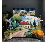 Nuphtun Juego de Funda Nórdica 150x200 cm Tierra, Impresión 3D Nítida con 2 Fundas de Almohada | Microfibra Duradera de Fácil Cuidado, Convierte tu Cama en una Obra de Arte D124 H124-