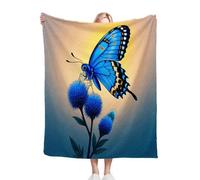 Nuphtun Manta para Cama 130x150 Mariposa Azul, Manta Franela Ultracompacta 130x150 cm | Tacto Sedoso, Ideal para Viajes y Siestas | Aporta Calidez Instantánea y Comodidad Absoluta B172