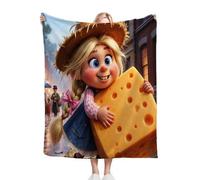 Nuphtun Manta para Sofá 240 x 260 Niña del Queso, Manta de Franela Extra Grande Premium 240x260 cm | Multiusos como Cubresofá o Manta de Picnic para Uso Doméstico y Exterior M277-