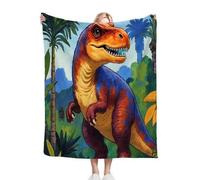 Nuphtun Mantas para Sofas Niños 130 x 150 cm Dinosaurio Verde, Manta de Franela Microfibra, Suavidad Superior y Gran Espesor, Lavable a Máquina, Sofá y Ocio, AQ9068
