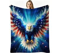 Nuphtun Mantas para Sofas Niños 130x150 cm Águila Azul, Manta de Franela Microfibra, Suavidad Superior y Gran Espesor, Lavable a Máquina, Sofá y Ocio, AW1034