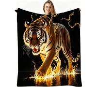 Nuphtun Mantas para Sofas Niños 130x150 cm Tigre Amarillo, Manta de Franela Microfibra, Suavidad Superior y Gran Espesor, Lavable a Máquina, Sofá y Ocio, AW1010