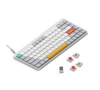 nuphy Air75 v2 QMK/Via Teclado Mecánico, 75% Teclado Inalámbrico de Bajo Perfil, Bluetooth 5.1, 2.4GHz y Conexión por Cable, Compatible con Sistemas Windows y Mac OS - Ionic White Switch Red