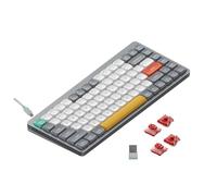 nuphy Air75 v2 QMK/Via Teclado Mecánico, 75% Teclado Inalámbrico de Bajo Perfil, Bluetooth 5.1, 2.4GHz y Conexión por Cable, Compatible con Sistemas Windows y Mac OS - Lunar Gray Switch Cowberry