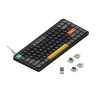 nuphy Air75 v2 QMK/Via Teclado Mecánico, 75% Teclado Inalámbrico de Bajo Perfil, Bluetooth 5.1, 2.4GHz y Conexión por Cable, Compatible con Sistemas Windows y Mac OS - Basalt Black Switch Brown 2.0