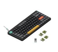 nuphy Air75 v2 QMK/Via Teclado Mecánico, 75% Teclado Inalámbrico de Bajo Perfil, Bluetooth 5.1, 2.4GHz y Conexión por Cable, Compatible con Sistemas Windows y Mac OS - Basalt Black Switch Moss