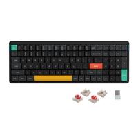 nuphy Air96 v2 Teclado Mecánico QMK/Via, 96% Teclado Inalámbrico de Bajo Perfil, Bluetooth 5.1, 2.4GHz y Conexión por Cable, Compatible con Sistemas Windows y Mac OS - Basalt Black Switch Red