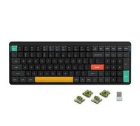 nuphy Air96 v2 Teclado Mecánico QMK/Via, 96% Teclado Inalámbrico de Bajo Perfil, Bluetooth 5.1, 2.4GHz y Conexión por Cable, Compatible con Sistemas Windows y Mac OS - Basalt Black Switch Moss