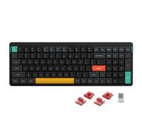 nuphy Air96 v2 Teclado Mecánico QMK/Via, 96% Teclado Inalámbrico de Bajo Perfil, Bluetooth 5.1, 2.4GHz y Conexión por Cable, Compatible con Sistemas Windows y Mac OS - Basalt Black Switch Cowberry
