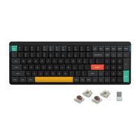 nuphy Air96 v2 Teclado Mecánico QMK/Via, 96% Teclado Inalámbrico de Bajo Perfil, Bluetooth 5.1, 2.4GHz y Conexión por Cable, Compatible con Sistemas Windows y Mac OS - Basalt Black Switch Brown