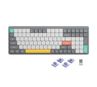 nuphy Air96 v2 Teclado Mecánico QMK/Via, 96% Teclado Inalámbrico de Bajo Perfil, Bluetooth 5.1, 2.4GHz y Conexión por Cable, Compatible con Sistemas Windows y Mac OS - Lunar Gray Switch Wisteria