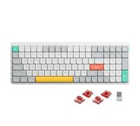 nuphy Air96 v2 Teclado Mecánico QMK/Via, 96% Teclado Inalámbrico de Bajo Perfil, Bluetooth 5.1, 2.4GHz y Conexión por Cable, Compatible con Sistemas Windows y Mac OS - Ionic White Switch Cowberry