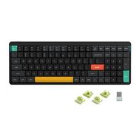 nuphy Air96 v2 Teclado Mecánico QMK/Via, 96% Teclado Inalámbrico de Bajo Perfil, Bluetooth 5.1, 2.4GHz y Conexión por Cable, Compatible con Sistemas Windows y Mac OS - Basalt Black Switch Aloe
