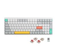 nuphy Air96 V2 Teclado Mecánico QMK/Via, 96% Teclado Inalámbrico de Bajo Perfil, Bluetooth 5.1, 2.4GHz y Conexión por Cable, Compatible con Sistemas Windows y Mac OS - Ionic White Red