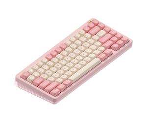 nuphy Halo75 V2 - Kyeboard para juegos, 75% inalámbrico teclado Bluetooth intercambiable en caliente, teclado retroiluminado RGB 83 Kyes, compatible con Bluetooth/2.4GHz/USB-C (rosa, limón (55gf))