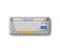 nuphy Kick75 - Teclado mecánico inalámbrico de bajo perfil con control de volumen, 75% intercambiable en caliente, 80 teclas, con teclas PBT, BT/2.4G/USB-C (Silver Nano Switch)